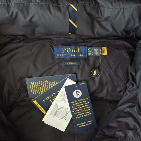 Polo Ralph Lauren Gotham Down Jacket Mens 4XL Black Puffer Quilted Hooded - Picture 9 of 10